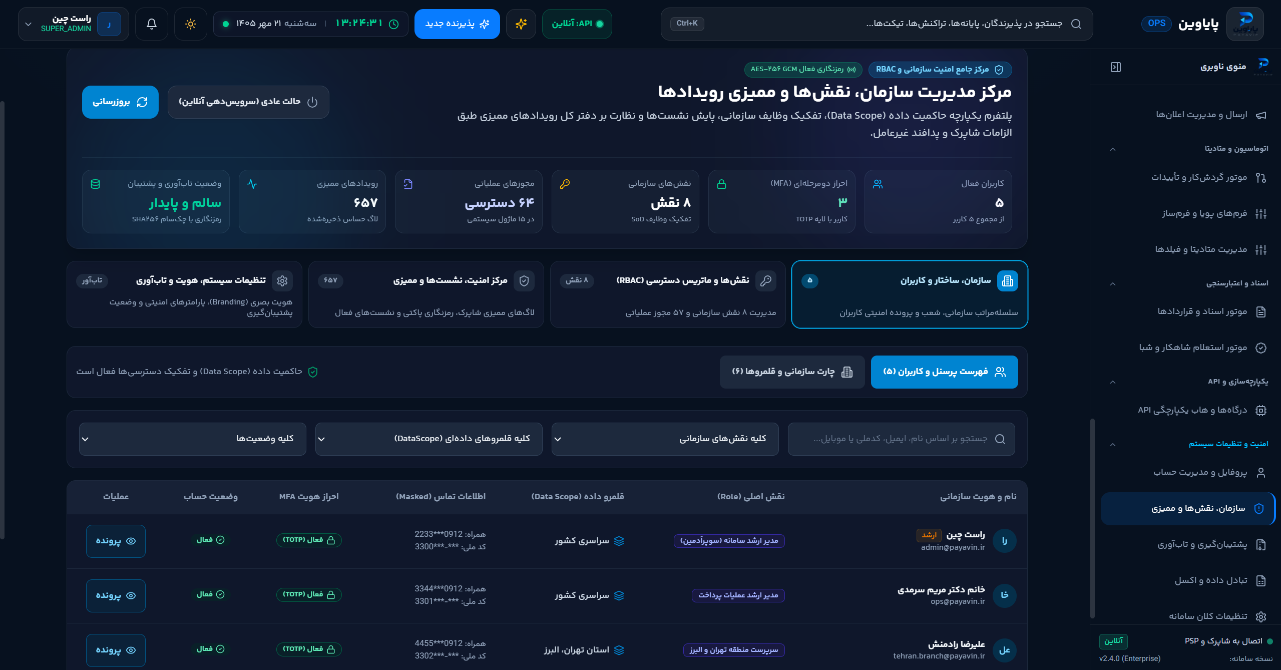 مدیریت کاربران