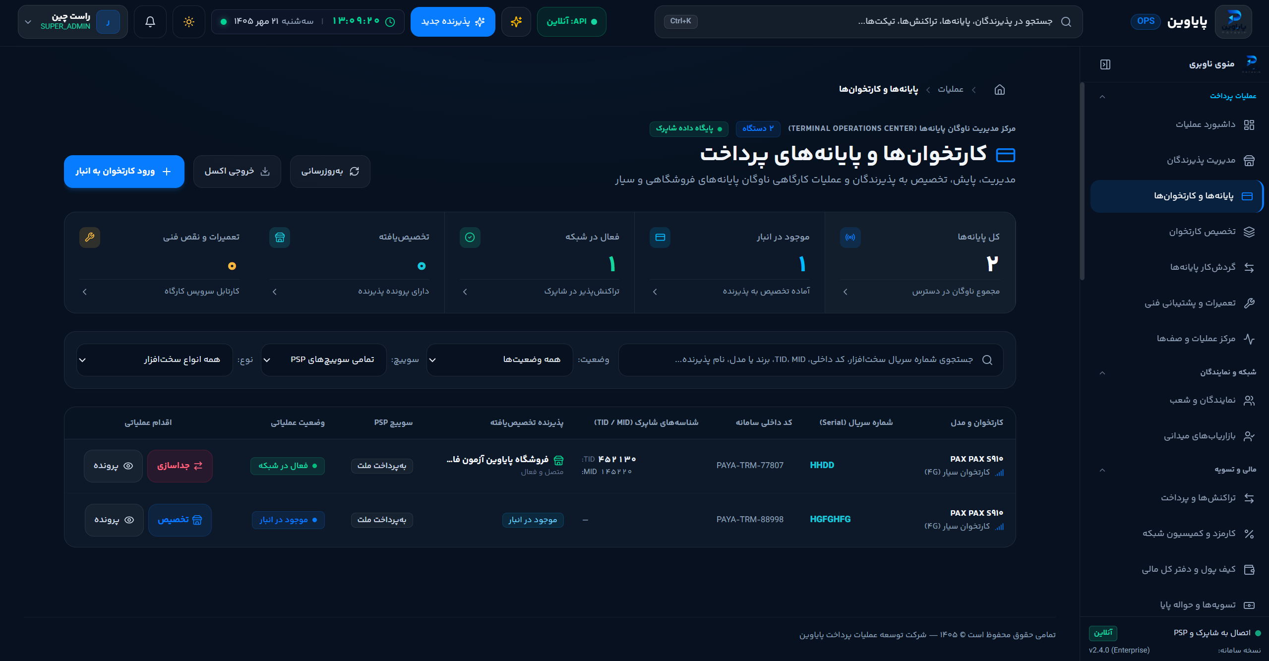 پایانه ها